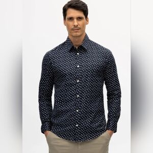 Julian & Mark Men's Large Tall Ryan Geo Dot Print Long Sleeve Button Up Shirt